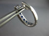 ESTATE LARGE 1.94CT DIAMOND & AAA SAPPHIRE 18KT WHITE GOLD OVAL HOOP HANGING EARRINGS