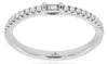 ESTATE .16CT DIAMOND 14KT WHITE GOLD 3D ROUND & BAGUETTE CLASSIC LOVE RING