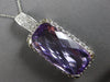 LARGE 25.13CT DIAMOND & AAA AMETHYST 14KT WHITE GOLD 3D CUSHION & ROUND PENDANT
