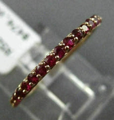 ESTATE .43CT RUBY 14KT ROSE GOLD CLASSIC SEMI ETERNITY WEDDING ANNIVERSARY RING