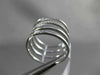 ESTATE LARGE .15CT DIAMOND 18K WHITE GOLD 3D MULTI ROW ETOILE CIRCULAR LOVE RING