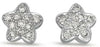 ESTATE .24CT DIAMOND 14KT WHITE GOLD 3D CLASSIC PVAE STAR STUD EARRINGS