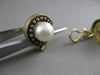 ANTIQUE 8MM SEA PEARL DIAMOND 14K YELLOW GOLD ROUND FILIGREE EARRINGS #17204