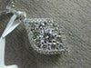ESTATE .65CT DIAMOND 18K WHITE GOLD CLUSTER TEAR DROP LEAF HALO FLOATING PENDANT
