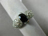 ANTIQUE 1.50CT DIAMOND & AAA OVAL SAPPHIRE 14KT WHITE GOLD HEART ENGAGEMENT RING