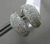 ESTATE WIDE .83CT DIAMOND 18KT WHITE GOLD 3D CLASSIC PAVE LEAF CLIP ON EARRINGS