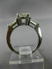 ESTATE 1.71CT ROUND DIAMOND 14K WHITE GOLD 3D THREE STONE ENGAGEMENT RING #26379