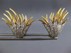 ESTATE LARGE 1.35CT DIAMOND 18KT WHITE & YELLOW GOLD 3D FLOWER CLIP ON EARRINGS