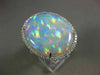 ESTATE EXTRA LARGE 10.92CT DIAMOND & AAA OPAL 14KT WHITE GOLD 3D OVAL HALO RING