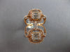 EXTRA LARGE 1.20CT DIAMOND 14KT ROSE GOLD ROUND & BAGUETTE SQUARE LOVE KNOT RING