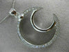 ANTIQUE LARGE .80CT DIAMOND 14K WHITE GOLD OPEN CLASSIC HALF MOON PENDANT #16072