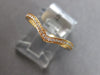 ESTATE .13CT DIAMOND 18KT ROSE GOLD 3D CLASSIC V SHAPE WEDDING ANNIVERSARY RING