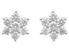 LARGE 1.52CT DIAMOND 18KT WHITE GOLD 3D ROUND CLASSIC FLOWER STAR STUD EARRINGS