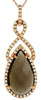 3.28CT DIAMOND & AAA SMOKY TOPAZ 14KT ROSE GOLD TEAR DROP INFINITY LOVE PENDANT
