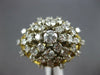 ESTATE EXTRA LARGE 5.26CT 14KT 2 TONE GOLD CLUSTER FILIGREE FLOWER COCKTAIL RING