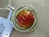 ESTATE LARGE 3.62CT DIAMOND & MULIT COLOR SAPPHIRE 18KT WHITE GOLD GLOBE PENDANT