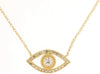 ESTATE .24CT DIAMOND 14KT YELLOW GOLD CLASSIC ROUND EVIL EYE LUCKY FUN NECKLACE