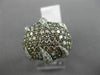 ESTATE LARGE 3.50CT WHITE & CHOCOLATE FANCY DIAMOND 14K WHITE GOLD 3D FLAME RING