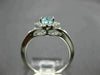 ESTATE .83CT DIAMOND & AAA OVAL CUT AQUAMARINE 14K WHITE GOLD 3D ENGAGEMENT RING