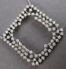 2.96CT DIAMOND 14KT WHITE GOLD 3D OPEN SQUARE DOUBLE SIDED HEART LOVE NECKLACE