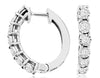 ESTATE .48CT DIAMOND 14K WHITE GOLD CLASSIC 7 STONE HUGGIE HOOP HANGING EARRINGS
