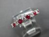 .60CT DIAMOND & AAA RUBY 18KT WHITE GOLD 3D 2.5mm SEMI ETERNITY ANNIVERSARY RING