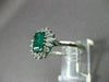 ANTIQUE 1.90CT DIAMOND & AAA COLOMBIAN EMERALD PLATINUM ENGAGEMENT RING #22258