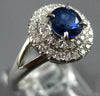 1.27CT DIAMOND & AAA SAPPHIRE 18KT WHITE GOLD ROUND DOUBLE HALO ENGAGEMENT RING