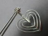 ESTATE LARGE .75CT DIAMOND 14KT WHITE GOLD 3D TRIPLE HEART LOVE HANGING EARRINGS