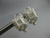 LARGE .90CT DIAMOND 14K WHITE GOLD 3D ROUND & PRINCESS SQUARE HANGING EARRINGS