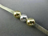 ESTATE 14KT YELLOW GOLD & 925 SILVER BEADED PAST PRESENT FUTURE NECKLACE #26204