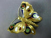 ANTIQUE 14KT YELLOW GOLD 3D MULTI COLOR ENAMEL HANDCRAFTED BUTTERFLY BROOCH PIN