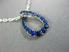 ESTATE .99CT AAA SAPPHIRE 18KT WHITE GOLD 3D OPEN TEAR DROP CLASSIC PENDANT