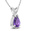 ESTATE 1.05CT AAA AMETHYST 14KT WHITE GOLD PEAR SHAPE SOLITAIRE FLOATING PENDANT