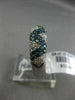 ESTATE 2.29CT WHITE & BLUE DIAMOND 14KT WHITE GOLD CRISS CROSS PAVE WEDDING RING