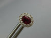 1CT DIAMOND & AAA RUBY 18KT WHITE GOLD OVAL & ROUND FLOWER CLASSIC STUD EARRINGS