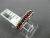 ESTATE .64CT DIAMOND & RUBY 18KT ROSE GOLD SEMI ETERNITY 3 ROW ANNIVERSARY RING