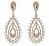 LARGE 5.85CT DIAMOND 14KT ROSE GOLD 3D MULTI ROW TEAR DROP FUN HANGING EARRINGS