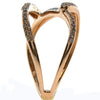 WIDE .41CT WHITE & LIGHT PINK DIAMOND 18K WHITE & ROSE GOLD CRISS CROSS FUN RING