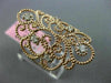ESTATE LARGE .18CT DIAMOND 14KT ROSE GOLD 3D OPEN FILIGREE ETOILE FLOWER RING
