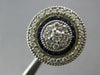 LARGE 1.87CT DIAMOND & SAPPHIRE 18K WHITE GOLD ROUND FILIGREE LOVE RING #27029