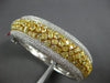 GIA LARGE 17.42CT WHITE & FANCY YELLOW DIAMOND 18K 2 TONE GOLD BANGLE BRACELET