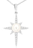 .20CT DIAMOND & AAA SOUTH SEA PEARL 14KT WHITE GOLD 3D SUNBURST FLOATING PENDANT