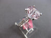 LARGE 4.69CT DIAMOND & AAA KUNZITE 18KT WHITE GOLD CUSHION ROUND ENGAGEMENT RING