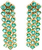 LARGE 6.68CT AAA EMERALD 18KT YELLOW GOLD MULTI ROW HEXAGON FUN HANGING EARRINGS