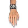 EXTRA LARGE 15.69CT DIAMOND & BLACK ENAMEL 18KT WHITE GOLD MULTI SHAPE BRACELET