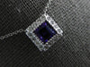 .70CT DIAMOND & AAA AMETHYST 14KT WHITE GOLD PRINCESS & ROUND HALO LOVE NECKLACE