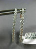 ESTATE LARGE 1.50CT DIAMOND 14KT WHITE GOLD 3D DOUBLE SIDED HOOP HUGGIE EARRINGS