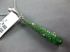 LARGE 11.46CT DIAMOND & AAA TSAVORITE 18K WHITE GOLD ELONGATED TEAR DROP PENDANT