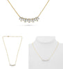 1.08CT DIAMOND 14KT YELLOW GOLD 3D ROUND & BAGUETTE HAPPY FACE BAR FUN NECKLACE